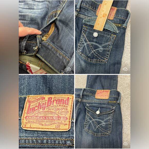 Lucky brand bootcut jeans womens sz 4/27 low rise blue Y2K rodeo western cowgirl - Picture 9 of 15